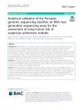 Analytical validation of the Percepta genomic sequencing classifier; an RNA next generation sequencing assay for the assessment of Lung Cancer risk of suspicious pulmonary nodules