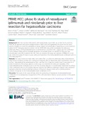 PRIME-HCC: Phase Ib study of neoadjuvant ipilimumab and nivolumab prior to liver resection for hepatocellular carcinoma