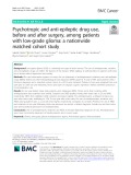 Psychotropic and anti-epileptic drug use, before and after surgery, among patients with low-grade glioma: A nationwide matched cohort study