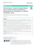 Clinical impact of creatine phosphokinase and c-reactive protein as predictors of postgastrectomy complications in patients with gastric cancer