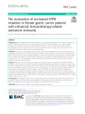 The association of sex-biased ATRX mutation in female gastric cancer patients with enhanced immunotherapy-related anticancer immunity