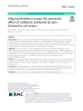Oligosaccharides increase the genotoxic effect of colibactin produced by pks+ Escherichia coli strains