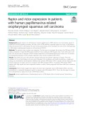 Raptor and rictor expression in patients with human papillomavirus-related oropharyngeal squamous cell carcinoma