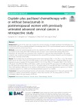 Cisplatin plus paclitaxel chemotherapy with or without bevacizumab in postmenopausal women with previously untreated advanced cervical cancer: A retrospective study