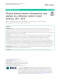 Primary thymus tumors: Retrospective case analysis at a reference center in Latin America, 2011–2019