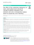 The effect of the underlying malignancy on short- and medium-term survival of critically ill patients admitted to the intensive care unit: A retrospective analysis based on propensity score matching