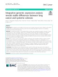 Integrative genomic expression analysis reveals stable differences between lung cancer and systemic sclerosis