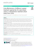 Cost-effectiveness of different surgical treatment approaches for early breast cancer: A retrospective matched cohort study from China