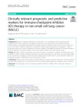 Clinically relevant prognostic and predictive markers for immune-checkpoint-inhibitor (ICI) therapy in non-small cell lung cancer (NSCLC)