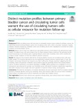 Distinct mutation profiles between primary bladder cancer and circulating tumor cells warrant the use of circulating tumors cells as cellular resource for mutation follow-up