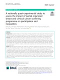 A nationally quasi-experimental study to assess the impact of partial organized breast and cervical cancer screening programme on participation and inequalities