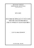 Luận văn Thạc sĩ Kinh tế: Hoàn thiện hệ thống quản lý chất lượng theo tiêu chuẩn ISO 9001:2008 tại Công ty cổ phần Tư vấn Xây dựng Điện 3