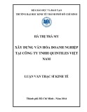 Luận văn Thạc sĩ Kinh tế: Một số giải pháp hoàn thiện văn hóa doanh nghiệp tại Công ty TNHH Quintiles Việt Nam