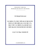 Luận văn Thạc sĩ Kinh tế: Tác động của thực tiễn quản trị nguồn nhân lực đến hiệu quả làm việc của nhân viên văn phòng ngành dệt may trên địa bàn thành phố Hồ Chí Minh