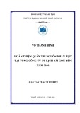 Luận văn Thạc sĩ Kinh tế: Hoàn thiện quản trị nguồn nhân lực tại Tổng công ty Du lịch Sài Gòn đến năm 2020