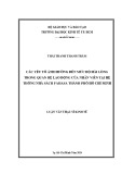 Luận văn Thạc sĩ Kinh tế: Các yếu tố ảnh hưởng đến mức độ hài lòng trong quan hệ lao động của nhân viên tại nhà sách Fahasa thành phố Hồ Chí Minh