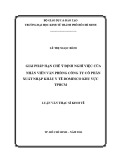 Luận văn Thạc sĩ Kinh tế: Giải pháp hạn chế ý định nghỉ việc của nhân viên văn phòng Công ty cổ phần Xuất Nhập khẩu Y tế Domesco tại khu vực Tp.HCM