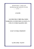 Luận văn Thạc sĩ Kinh tế: Giải pháp hoàn thiện hoạt động marketing sản phẩm nhựa gia dụng của Công ty cổ phần Đại Đồng Tiến