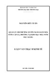 Luận văn Thạc sĩ Kinh tế: Quản lý chi thường xuyên ngân sách Nhà nước cấp xã, phường tại Kho bạc Nhà nước Bắc Giang