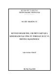 Luận văn Thạc sĩ Kinh tế: Kế toán doanh thu, chi phí và kết quả kinh doanh tại Công ty TNHH Sản xuất và Thương mại Kinh Bắc