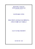 Luận văn Thạc sĩ Kinh tế: Phân tích và dự báo tài chính của Công ty Điện lực Nghệ An