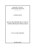 Luận văn Thạc sĩ Kinh tế: Quản lý thu thuế đối với các công ty Cổ phần trên địa bàn tỉnh Cao Bằng