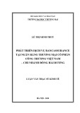 Luận văn Thạc sĩ Kinh tế: Phát triển dịch vụ Bancassurance tại Ngân hàng TMCP Công thương Việt Nam – Chi nhánh Đông Hải Dương