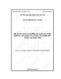 Tóm tắt Luận văn Thạc sĩ Quản lý đô thị và công trình: Đề xuất giải pháp nâng cao hiệu quả quản lý hệ thống cấp nước của Công ty TNHH một thành viên nước sạch Hà Nội