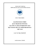 Luận văn Thạc sĩ Kinh tế: Giải pháp hoàn thiện quản trị rủi ro tín dụng tại Công ty trách nhiệm hữu hạn một thành viên tài chính Prudential Việt Nam