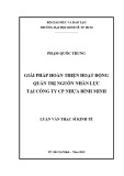 Luận văn Thạc sĩ Kinh tế: Giải pháp hoàn thiện hoạt động quản trị nguồn nhân lực tại Công ty CP Nhựa Bình Minh