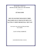 Luận văn Thạc sĩ Kinh tế: Một số giải pháp nhằm hoàn thiện hoạt động quản trị nguồn nhân lực tại Công ty BHNT Prudential Việt Nam