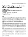 Nghiên cứu hiệu quả giảm sóng của kết cấu đê chắn sóng rỗng bằng phương pháp mô phỏng số