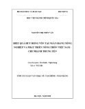 Tóm tắt Luận văn Thạc sĩ Tài chính Ngân hàng: Hiệu quả huy động vốn tại Ngân hàng nông nghiệp và Phát triển nông thôn Việt Nam - Chi nhánh Trung Yên