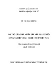 Tóm tắt Luận án Tiến sĩ Kinh tế chính trị: Vai trò của nhà nước đối với phát triển nông nghiệp công nghệ cao ở Việt Nam