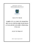 Luận văn Thạc sĩ Kinh tế: Nghiên cứu các nhân tố ảnh hưởng đến tài sản thương hiệu bánh tráng An Ngãi, huyện Long Điền, tỉnh Bà Rịa - Vũng Tàu