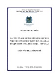 Luận văn Thạc sĩ Kinh tế: Các yếu tố ảnh hưởng đến động lực làm việc cho công chức tại Ủy Ban Nhân Dân huyện Xuyên Mộc, tỉnh Bà Rịa – Vũng Tàu