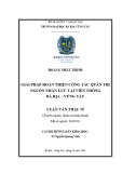 Luận văn Thạc sĩ Kinh tế: Giải pháp hoàn thiện công tác quản trị nguồn nhân lực tại Viễn thông Bà Rịa – Vũng Tàu