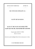 Tóm tắt Luận văn Thạc sĩ Quản lý công: Quản lý thu ngân sách nhà nước tại huyện Nhà Bè, Thành phố Hồ Chí Minh