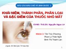 Bài thuyết trình Bào chế và sinh dược học: Khái niệm, thành phần, phân loại và đặc điểm của thuốc nhỏ mắt