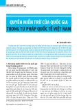 Quyền miễn trừ của quốc gia trong tư pháp quốc tế Việt Nam