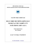 Luận văn Thạc sĩ Kinh tế: Hoàn thiện hệ thống kiểm soát nội bộ tại Viện Nghiên cứu Nuôi trồng Thủy sản 2