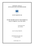 Luận văn Thạc sĩ Kinh tế: Tổ chức hệ thống kế toán trách nhiệm tại Công ty TNHH MTV cao su Dầu Tiếng