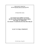 Luận văn Thạc sĩ Kinh tế: Xây dựng Bảng điểm cân bằng để đo lường thành quả hoạt động tại Công ty TNHH MTV Xây dựng và Kinh doanh nhà Phú Nhuận