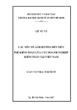 Luận văn Thạc sĩ Kinh tế: Các yếu tố ảnh hưởng đến mức phí kiểm toán của các doanh nghiệp kiểm toán tại Việt Nam