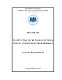 Luận văn Thạc sĩ Kinh tế: Tổ chức công tác kế toán quản trị tại Công ty cổ phần Dược phẩm Bidiphar 1