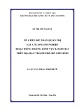 Luận văn Thạc sĩ Kinh tế: Tổ chức kế toán quản trị tại các doanh nghiệp hoạt động trong lĩnh vực logistics trên địa bàn thành phố Hồ Chí Minh
