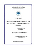 Luận văn Thạc sĩ Kinh tế: Hoàn thiện hệ thống kiểm soát nội bộ tại Công ty TNHH Kế Toán Và Tư Vấn V.L.C