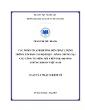 Luận văn Thạc sĩ Kinh tế: Các nhân tố ảnh hưởng đến chất lượng thông tin báo cáo bộ phận – Bằng chứng tại các công ty niêm yết trên thị trường chứng khoán Việt Nam