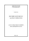 Luận văn Thạc sĩ Quản lý kinh tế: Phát triển nguồn nhân lực tại Công ty Thông tin M1