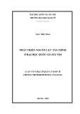 Luận văn Thạc sĩ Quản lý kinh tế: Phát triển nguồn lực tài chính ở Đại học Quốc gia Hà Nội